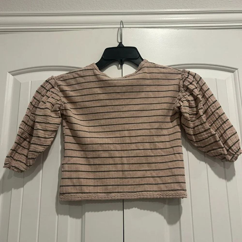 Zara Girls Light Pink Striped Shirt Size 4-5 years, 3 for $15 Kids Bundle - Picture 6 of 8